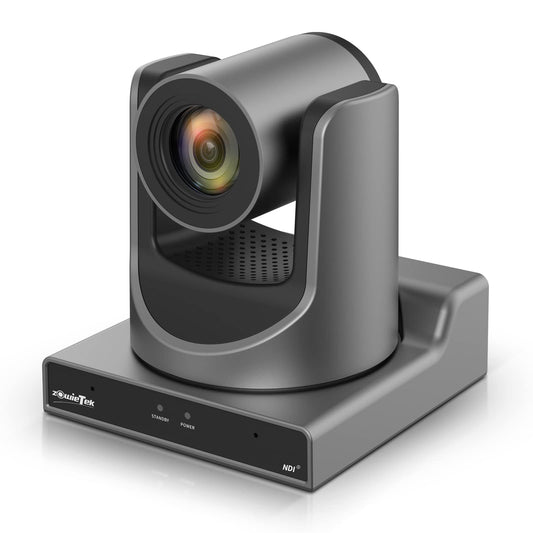 zowietek New Gen PTZ Camera PoE | AI Tracking | 30X Optical Zoom | NDI|HB (Full NDI) with simultaneous SDI, HDMI and USB Outputs | IP Live Streaming for Meeting, Church, Events, Teaching