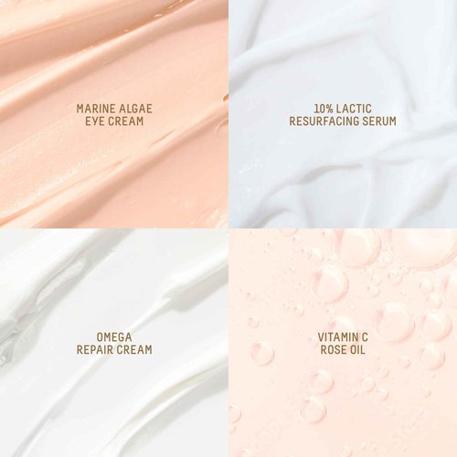 Biossance Most Loved + Luminous Skincare Holiday Gift Set, Vitamin C Rose Face Oil, Marine Algae Eye Cream, Omega Repair Face Moisturizer, and Lactic Acid 10% resurfacing face serum, $143 value, 1 Set