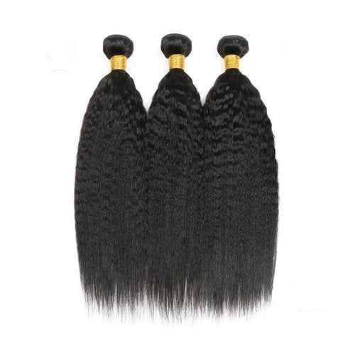Condescension Human Hair Bundles 20 22 24 Inch Kinky Yaki Wave Human Hair Bundles Unprocessed Brazilian Virgin Quick Weave Hair for Black Women