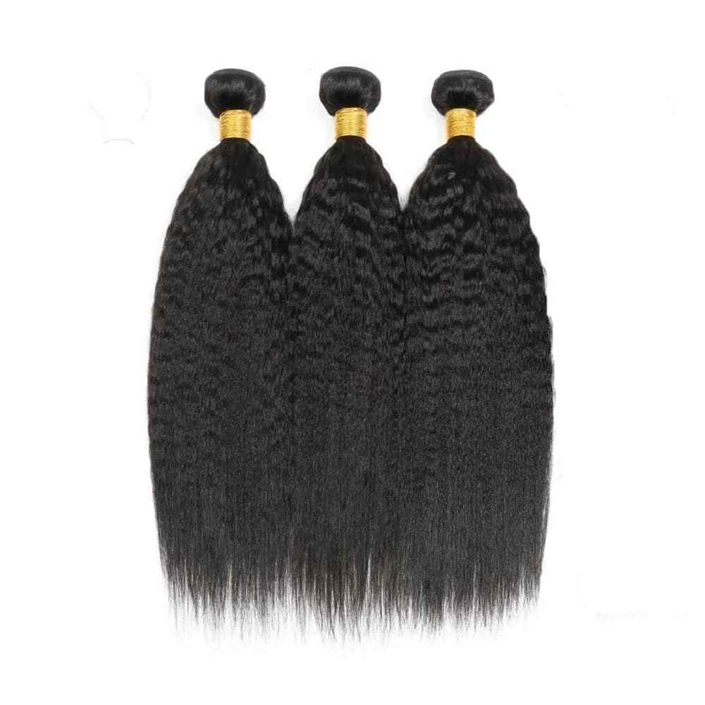 Habiliana Bundles Human Hair 26 28 30 Inch Yaki Wave Natural Human Hair Bundles 11A Unprocessed Brazilian Virgin Quick Weave Hair Extensions for Black Women