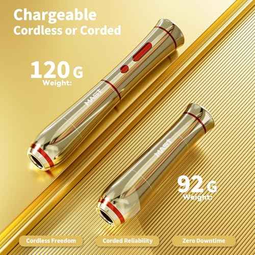 Mast Tattoo P40 Cordless Tattoo Gun Machine Kit - Rotary Tattoo Pen for Eyebrows/Lips/Eyeliner 20Pcs Cartridge Needles Lightweight Slim Body for Artists (Gold)