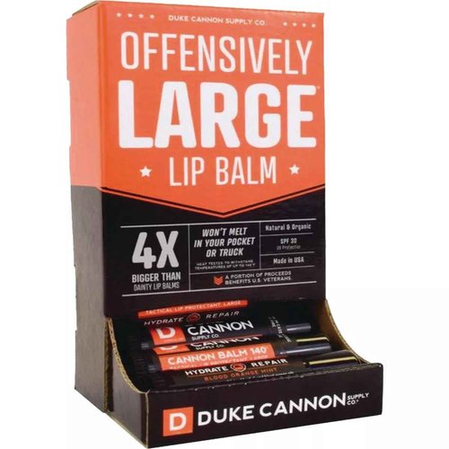 Duke Cannon Balm 140° Tactical Lip Protectant 15 Pack - Blood Orange Mint Flavored Lip Balm for Men with SPF 30, Large Size, Premium Ingredients, 0.56oz Each