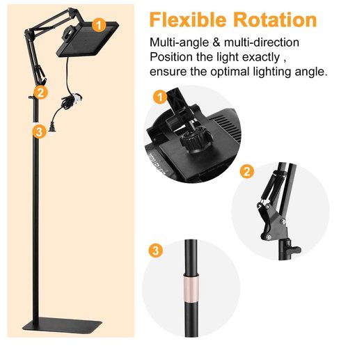 Tattoo Light Kits: Polarized LED Tattoo Work Light with Tattoo Vision Lenses and Extra Frame for Eliminating Shadows, High Definition,Equipped with 360°Tattoo Lights Stand