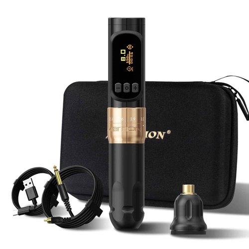 Ambition Sally 270 Rotary Tattoo Gun, Wireless Tattoo Machine with Adjustable Stroke 1300 mAh Battery 270 g.cm Torque Coreless Motor, Permanent Makeup Tattoo Pen for Eyebrow Eyeliner Lips SMP Artists