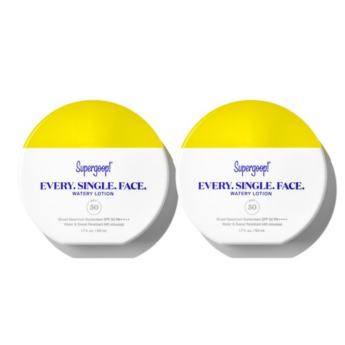 Supergoop! Every. Single. Face. Watery Lotion - 1.7 fl oz - Pack of 2 - Broad Spectrum SPF 50 PA++++ Sunscreen Lotion - Water & Sweat Resistant - All Skin Types