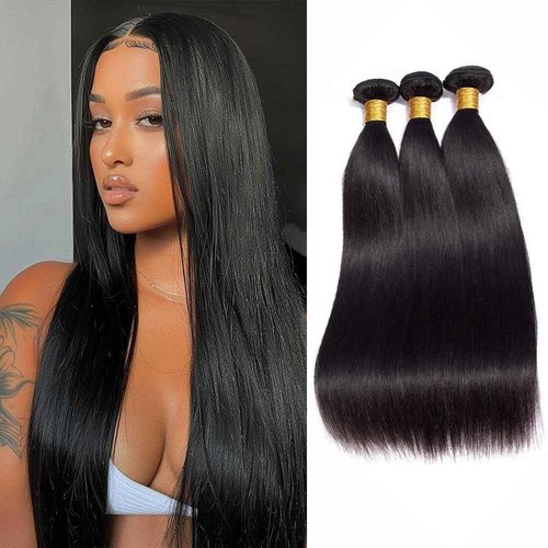 Magibrunette Human Hair Bundles 20 22 24 Inch Straight Bundles Human Hair Natural Color Human Hair Bundles Double Weft Extension 300g