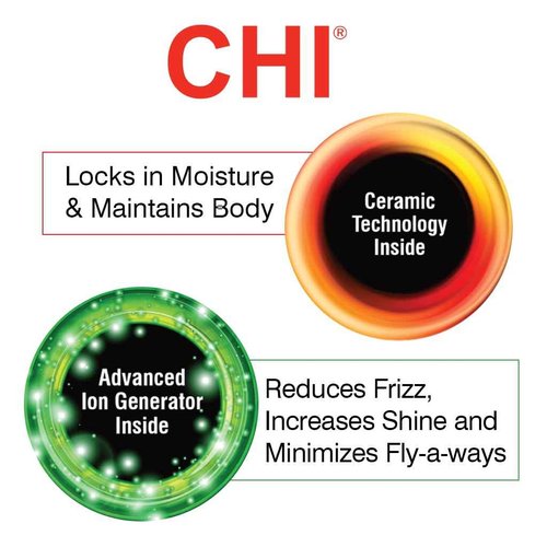 CHI 3-in-1 Round Blowout Brush, Hair Dryer Brush For Smooth, Frizz-Free Hair, 3 Interchangeable Brush Heads & Adjustable Heat Settings