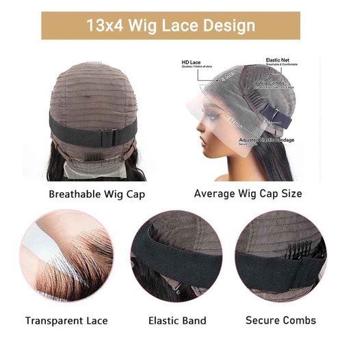 Tecoloy Straight Lace Front Wigs Human Hair Pre Plucked 13x4 HD Lace Frontal Wigs for Black Women Straight Wigs Human Hair with Baby Hair Glueless 180% Density Natural Black 30 Inch