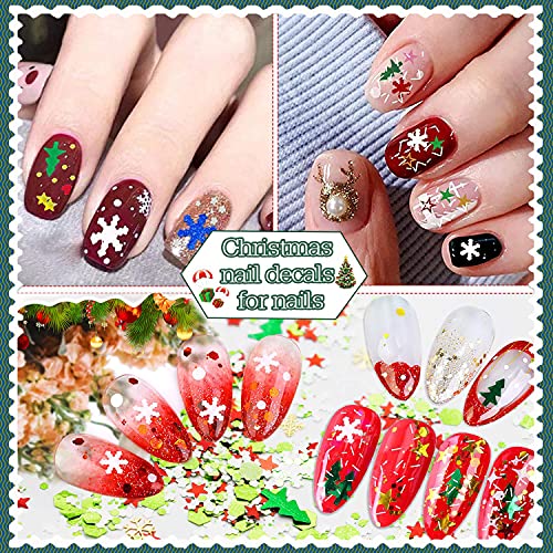 Christmas Nail Art Glitter,100g Cosmetic Craft Glitters for Nails, Face, Make Up, Body,Festival Decor(SD-01