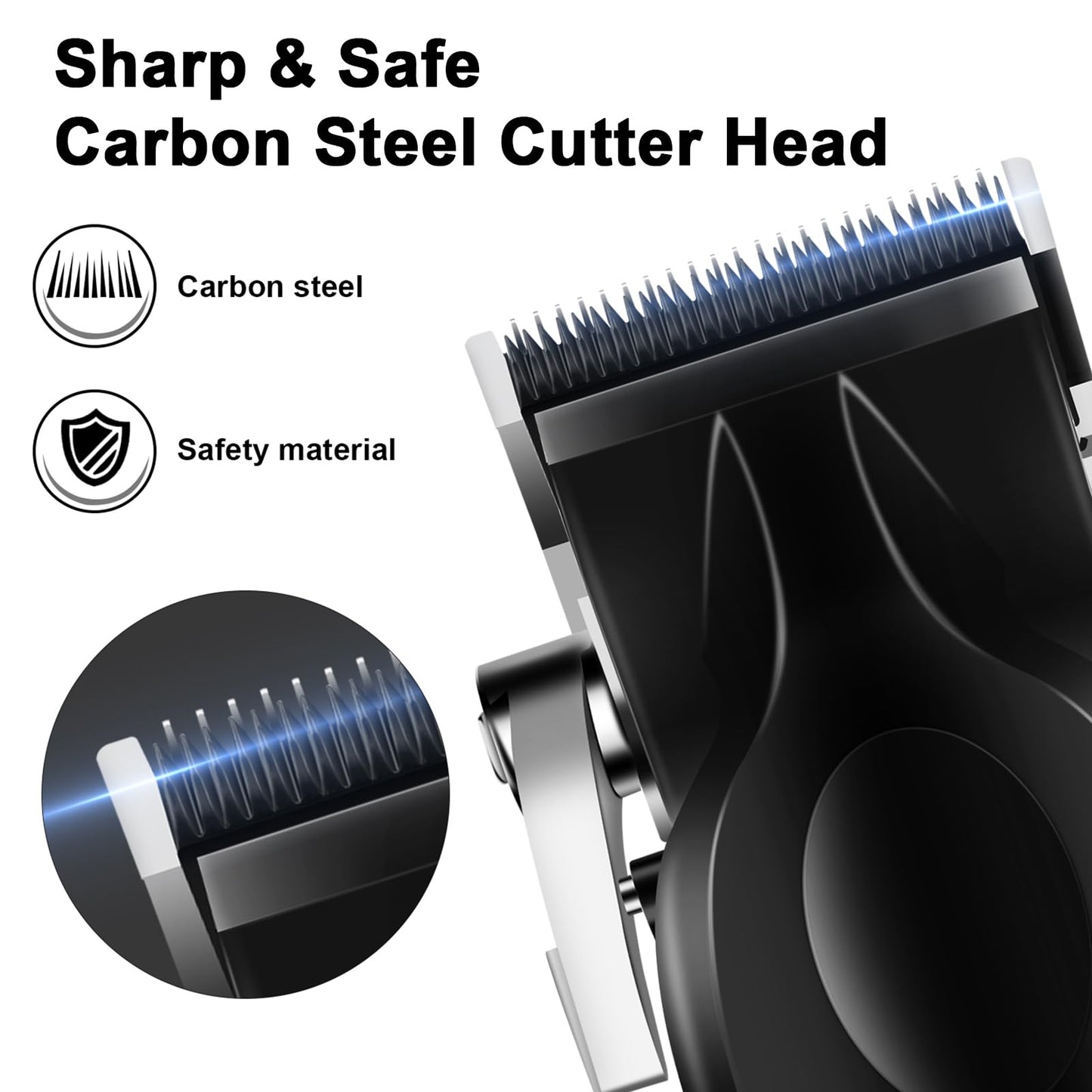 KEMEI Black Professional Hair Clippers and Trimmers Set, Electric Hair Clippers for Men, Cordless Barber Clippers, T Blade Trimmer, Rechargeable Haircut Fade Clippers