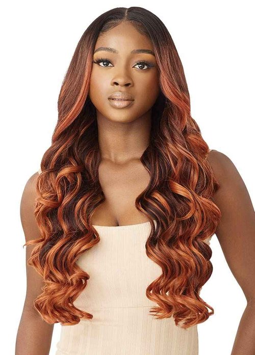 Outre Synthetic Perfect Hairline HD Lace Front Wig - AURABEL (Color:DRF4/VANILLA CARAMEL)