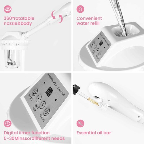 Retain time Facial Steamer Clean Skin Firming Pores and Height-Adjustable with timed Cycles Moisturizing Suitable for a Beauty, Spa, at Home