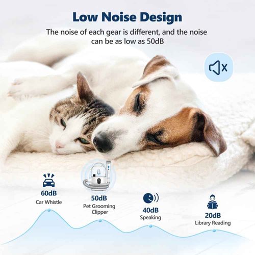 CuisinAid Pet Grooming Vacuum Kit, Low Noise Dog Grooming Vacuum for Shedding with 2L Large Capacity Hair Storage, Dog Vacuum with 5 Professional Tools for Shedding Grooming Dog Cat Pet Hair - Blue