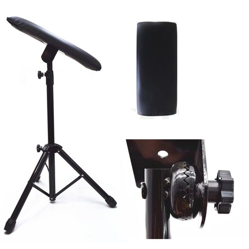Tatmax International Tatmax Tattoo Armrest Fully Adjustable 16inchx7inch Large Pad 180° Tilt Teeth Lock Secured Arm Leg Rest Adjustable Height Tripod