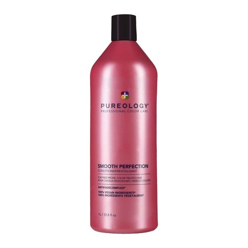 Pureology Smooth Perfection Conditioner - For Frizzy and Color Treated Hair, Detangles & Controls Frizz, Sulfate-Free & Vegan, 33.8 Fl Oz