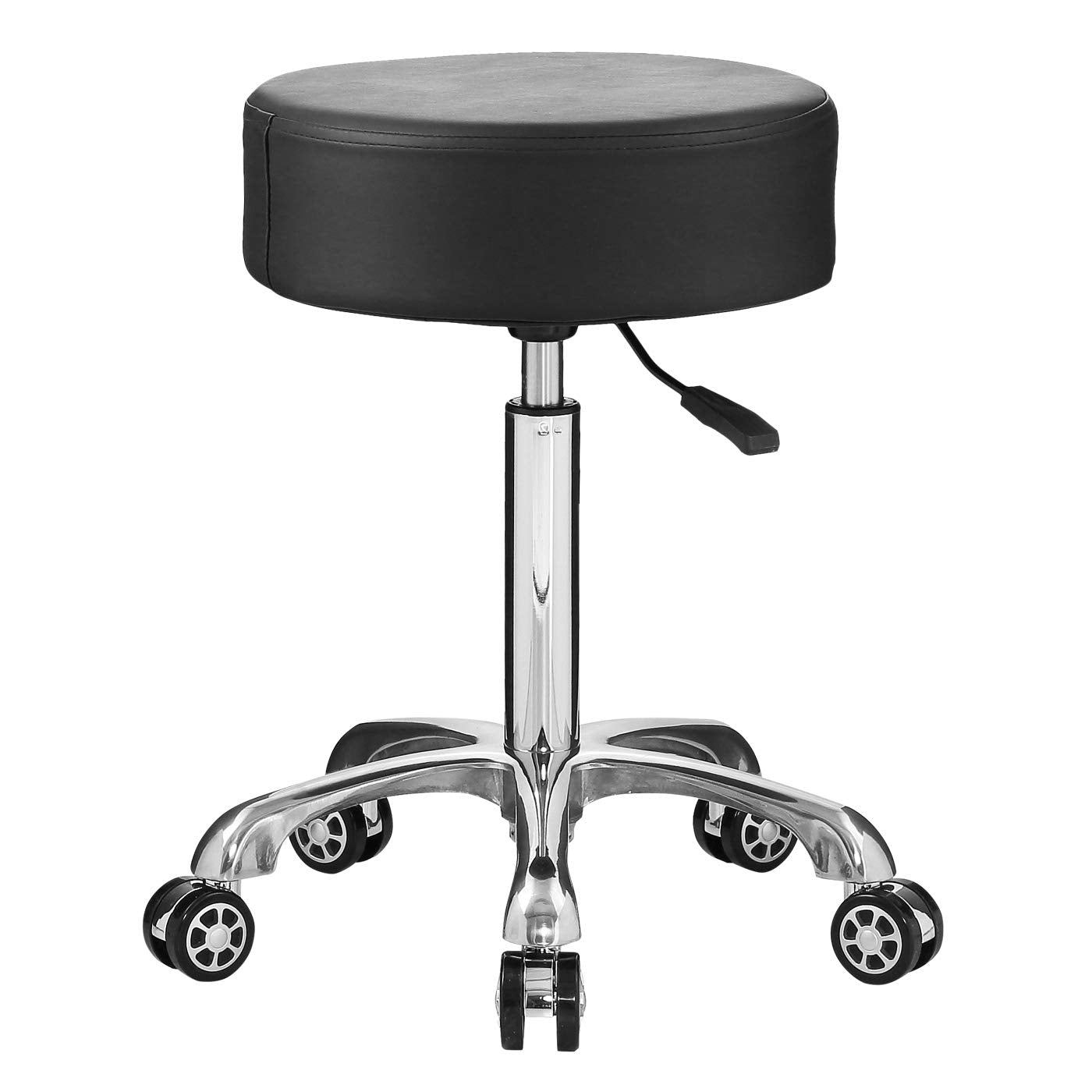 Professional Swivel Rolling Stool Adjustable Height Hydraulic Stool with Wheels for Clinic Dentist Spa Massage Salons Studio (Black)