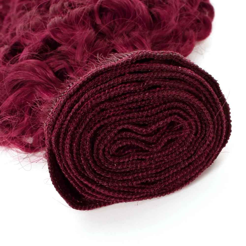 28 30 32 inch Red Human Hair Bundles Burgundy Deep Wave 3 Bundles Burgundy Human Hair Bundle Red Deep Wave Bundle 300g