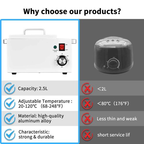 Upgrade Wax Warmer for Hair Removal, Professional 5.5lb Single Wax Pot Warmer Non-stick