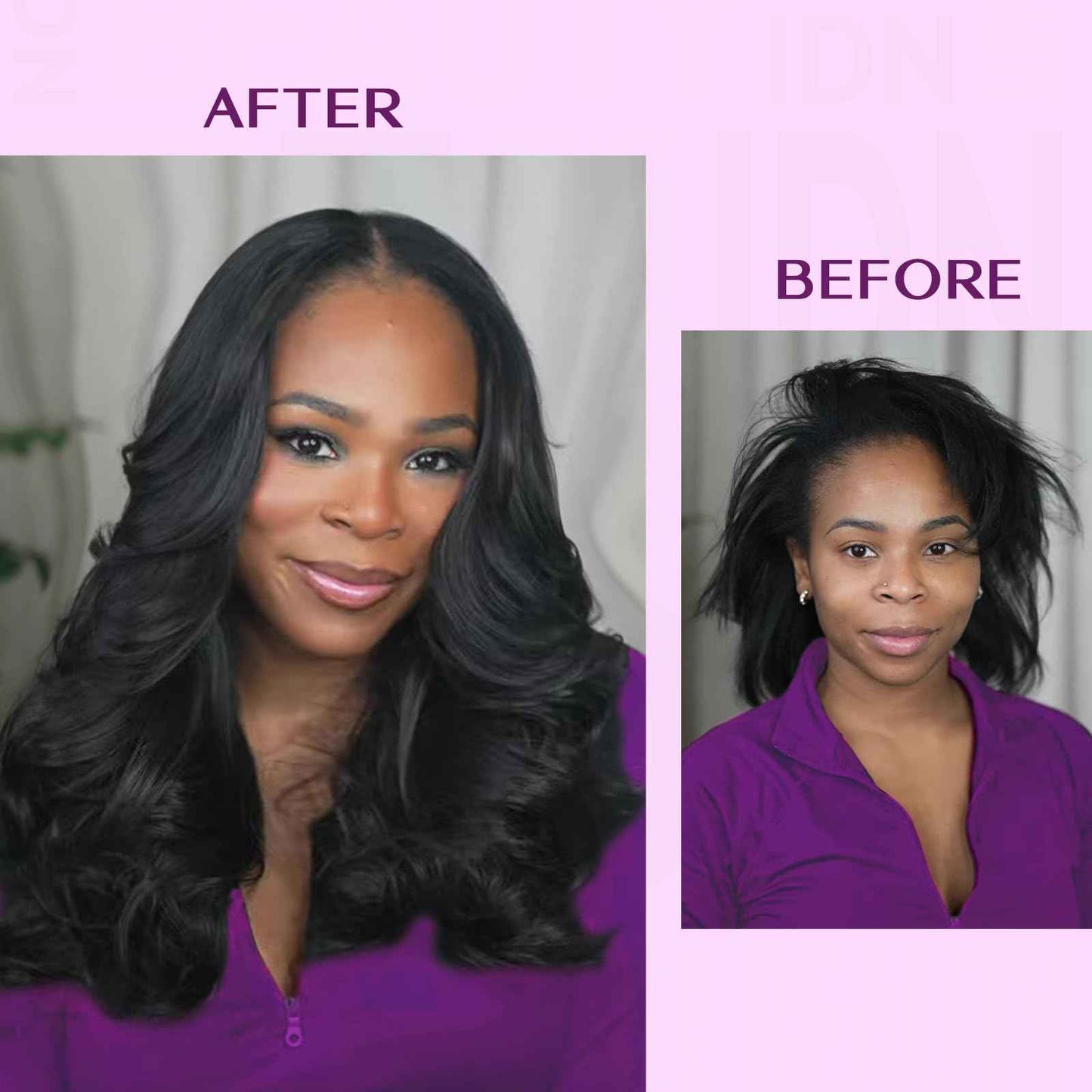 IDN BEAUTY V Part One Piece Clip in Hair Extensions Human Hair Combo Pack, Body Wave 18 Inch 120g 1pcs V Part and 2pcs Clip Ins For Black Woman Natural Black V Shape Lace Weft Seamless Invisible Edge