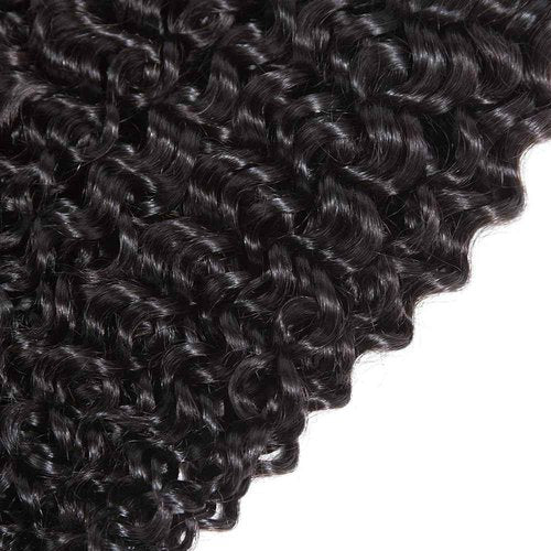 Wahairse Human Hair Bundles 1B Jerry Curly Bundles Natural Color Unprocessed Brazilian Virgin 3 Bundles Quick Weave Human Hair Extensions (1B# Jerry Curly, 22 24 26)