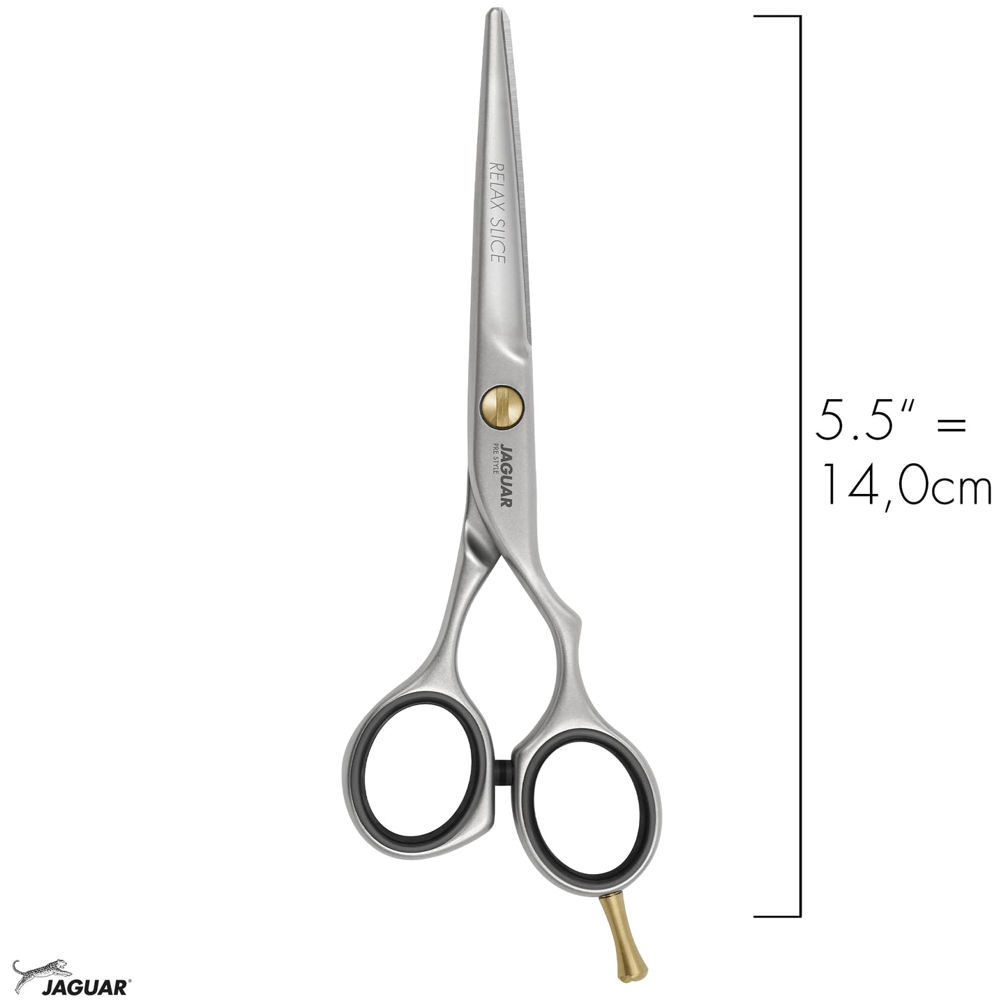 Jaguar Shears Pre Style Relax Slice 5.5 Inch Offset Design Professional Ergonomic Steel Hair Cutting & Trimming Scissors for Salon Stylists, Beauticians, Hair Dressers and Barbers