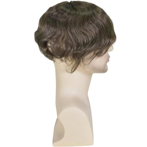 Voloria Men's Hairpiece European Human Hair Toupee 9x7inch Swiss Lace Skin PU Back Hair Replacement Wig 4# Medium Brown Color