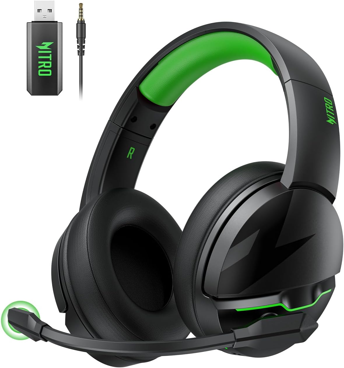 acer Wireless Gaming Headset, PS5 Headset with 2.4GHz for Ps5, Ps4, PC, Switch, Bluetooth 5.3 + 100Hrs Gaming Headphones with Noise Canceling Mic for Laptop, Mobile, Mac, 50mm Drivers (Red)