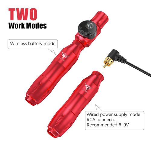 TATELF Tattoo Gun Starter kit Wireless Tattoo Kit Professional Complete Set Rotary Pen Tattoo Machine for Beginners 40pcs Cartridges Needle 2000mAh Tattoo Battery Pack Tattoo Supplies(Red)