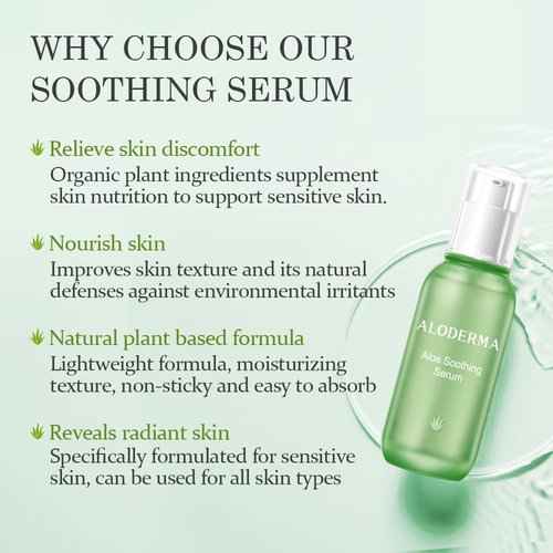 Aloderma Signature Aloe Soothing & Repairing Set - 5 Pieces - Gel, Cleanser, Toner, Serum, Cream