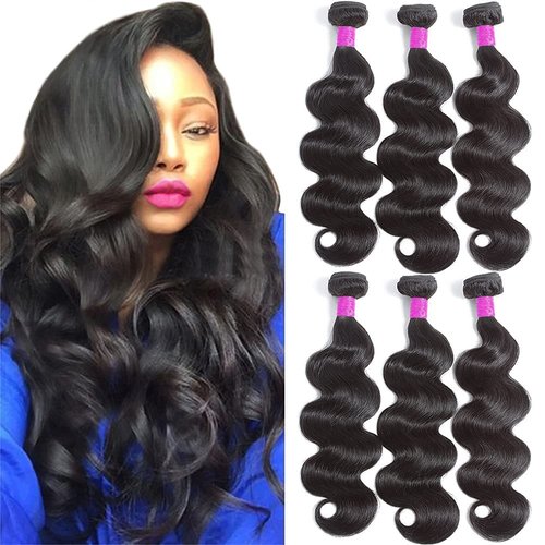 Flady Body Wave 3 Bundles Human Hair 18 20 22 Inch 100% Unprocessed 12A Human Hair Bundles Body Wave 3 Bundles Human Hair Weave Body Wave Human Hair Extensions Natural Color