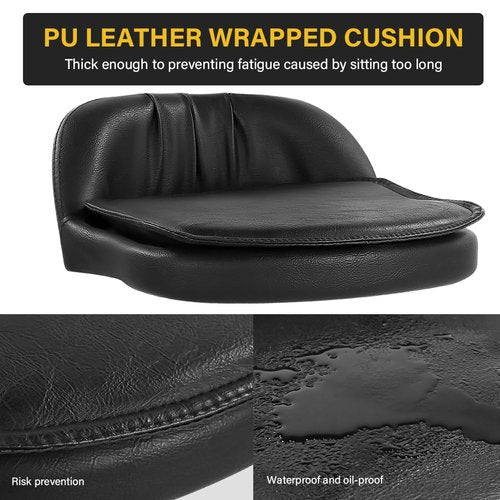 WKWKER Rolling Stool Swivel with Wheels Height Adjustable Stool with Low Back Rolling Chair for Office Kitchen Desk Home Salon Shop Lab Counter (Black)