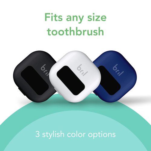 Bril UV-C Toothbrush Cleaner, Portable Brush Cover, Holder, and Travel Case for Any Size Toothbrush, White, Black, Navy (5 Pack)