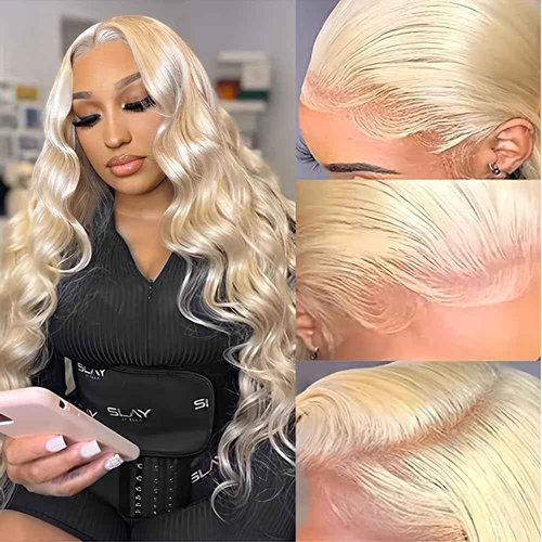 Alielaine 613 13x6 Lace Front Wig Human Hair Transparent Lace Body Wave Blonde Lace Front Wigs Human Hair 613 HD Lace Frontal Wig 200% Density Blonde Wig (22 Inch, 613 13x6 Body Wave Wigs)
