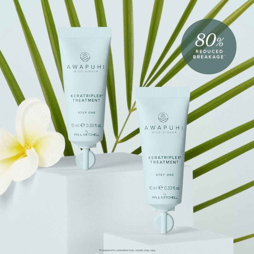 Awapuhi Wild Ginger by Paul Mitchell KeraTriplex Treatment (4-Pack), Ideal For Dry, Damaged + Color-Treated Hair