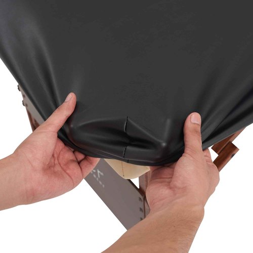 Master Massage Rectangular Universal Fabric Fitted PU Vinyl Leather Ultra-Durable Massage Table Protection Cover-Replacement Cover Protector Black