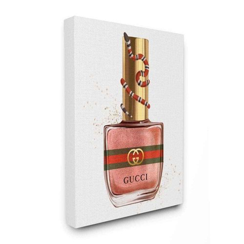 Stupell Industries Makeup Pink Nail Polish Fashion Design Canvas Wall Art, Multi-Color