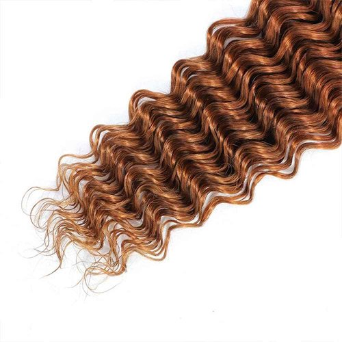 LOIUMGUU T4/30 Human Hair Bundles Ombre Brown Deep Wave Bundles 24 26 28 Inch Unprocessed Brazilian Virgin Remy Hair Extensions for Women Real Soft 2 Tone Chcolate and Brown