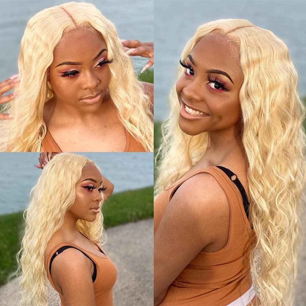 30 32 34 Inch 613 Bundles Human Hair Blonde Kinky Curly Bundles 8A Brazilian Virgin Remy Mixed Length 613 Blonde Bundle Hair Weave