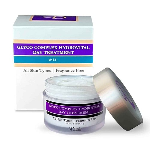 Dinur Cosmetics Glyco Complex Day Treatment Lightweight Moisturizing Cream with Glycolic Acid Exfoliating & Hydrating Formula for Smoother Radiant Skin Ideal for Use Under Makeup or Alone 2 OZ