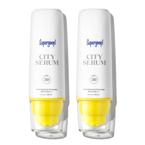 Supergoop! City Serum - 2 fl oz, Pack of 2 - SPF 30 PA+++ Anti-Aging Morning Lotion for Face - Lightweight Formula with Vitamin E & B5 - Great for Guys