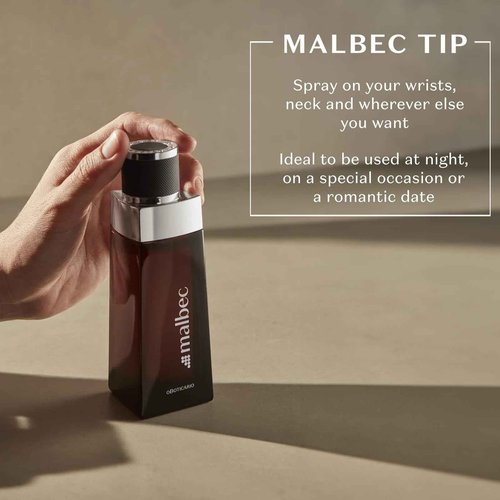 Malbec Classic Eau de Toilette By O Boticario, Cologne For Men, Long-Lasting Fragrances, French Oak Barrel-Aged Red Wine & Woody Amber Perfume Scent, 3.4 Ounce