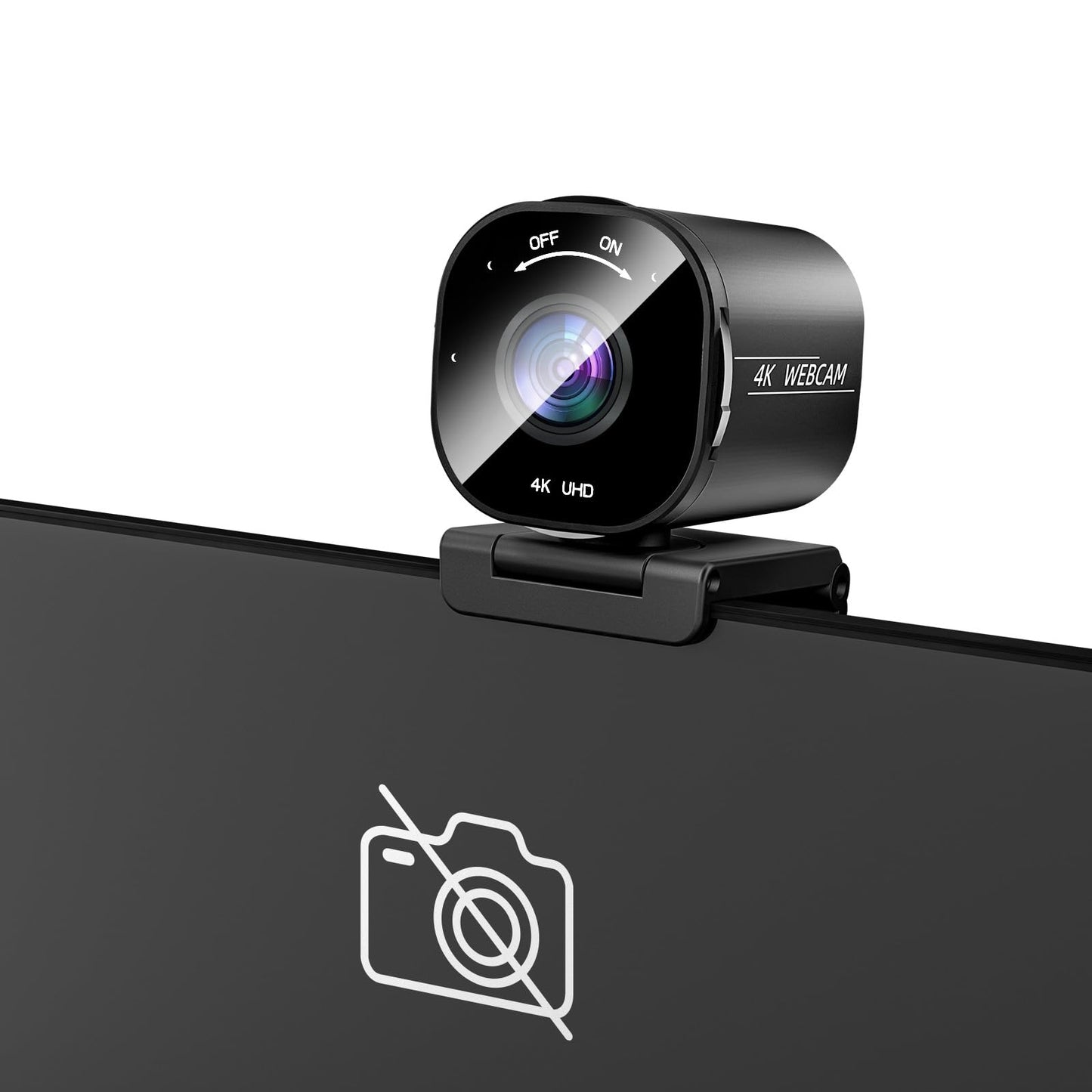 4K USB Webcam with 4 Noise-Canceling Mics, 50-92 FOV, Built-in OSD & Privacy Cover, Plug & Play for Zoom, Teams, Recording