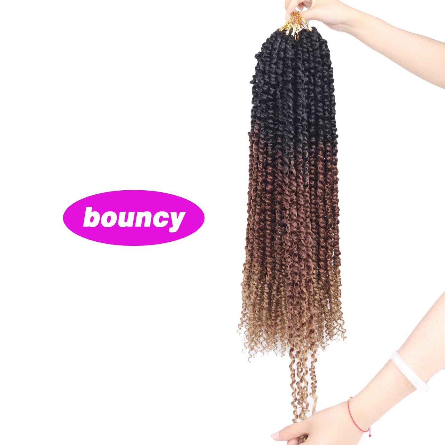 Long Passion Twist Hair Pre-twisted 24 Inch Passion Twist Crochet Hair for Black Women Pre Looped 8 Packs Synthetic Bohemian Twists Curly Ends Hair Extensions 1B-30-27
