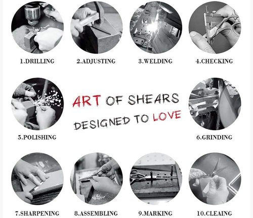 AOLANDUO 6 Inch Professional Hairdressing Scissors -High End AICHI Steel Handcrafted Hair Scissors - Razor Edge/Offset Design/Pro Ergonomic for Salon Stylists Beauticians and Barbers