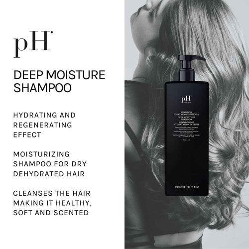 pH PURE HAIR Deep Moisture Shampoo| Hydrating Shampoo for Dry, Damaged & Color-Treated Hair, Enriched with Kokum Butter & Rose Extract - 33.8 Fl Oz
