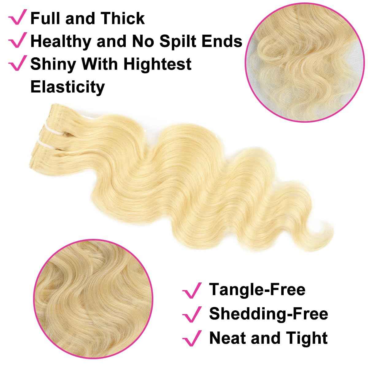 28 Inch Blonde Clip in Extensions 8Pcs 110g Clip in Hair Extensions Real Human Hair Body Wave 613 Blonde Clip ins Brazilian Remy Human Hair Extensions for Women Double Weft