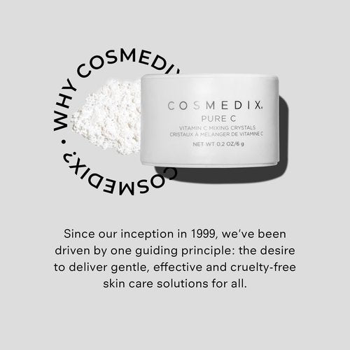 COSMEDIX Pure C Mixing Crystals, Vitamin C Powder for Face - Brightening Facial Skin Care Products for Fine Lines & Uneven Skin Tone - Ultra Fine Mixing Face Powder for Moisturizers & Serums