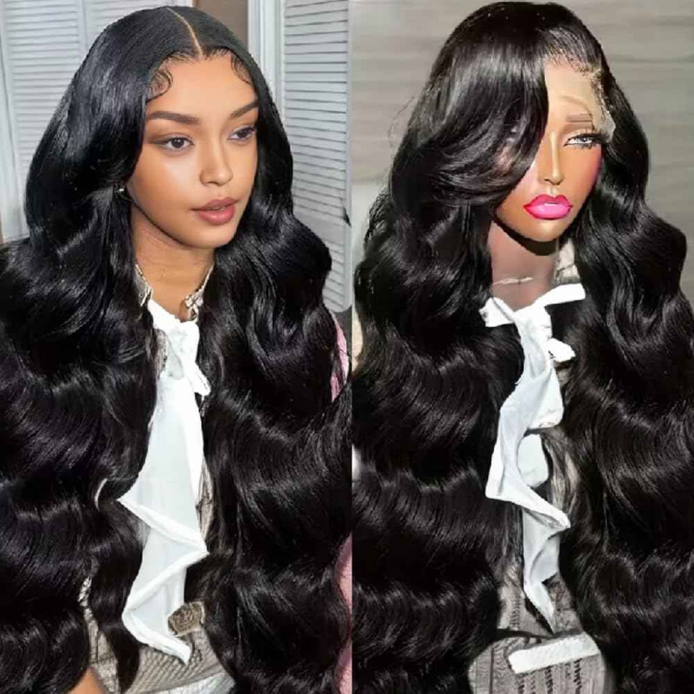 28 Inch Body Wave Lace Front Wigs Human Hair 13x4 SKINLIKE Real HD Lace Front Wigs Human Hair Pre Plucked Body Wave Glueless Frontal Wigs Human Hair 180% Density for Women