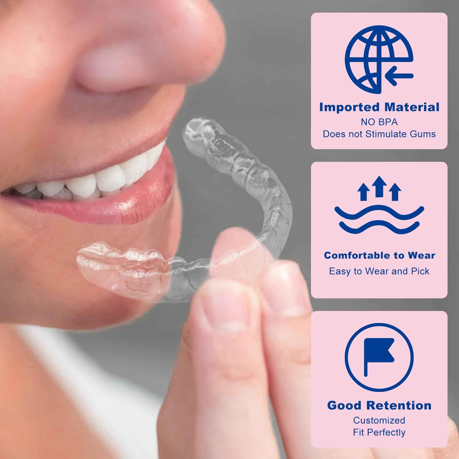 Initsmil Teeth Retainer for Upper and Lower Teeth - Clear, Comfortable, BPA-Free, Durable, Easy to Use, Ideal for Teeth Retention after Braces, for Adults and Teens