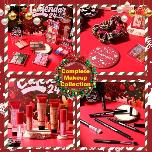 Makeup Advent Calendar 2025 Women Teen Girls,24 Days Christmas Beauty Make Up Sets for Party Festival, Advent Beauty Calendar 2025 Cosmetics Holiday Surprise Make Up Kits for Women Full Kit